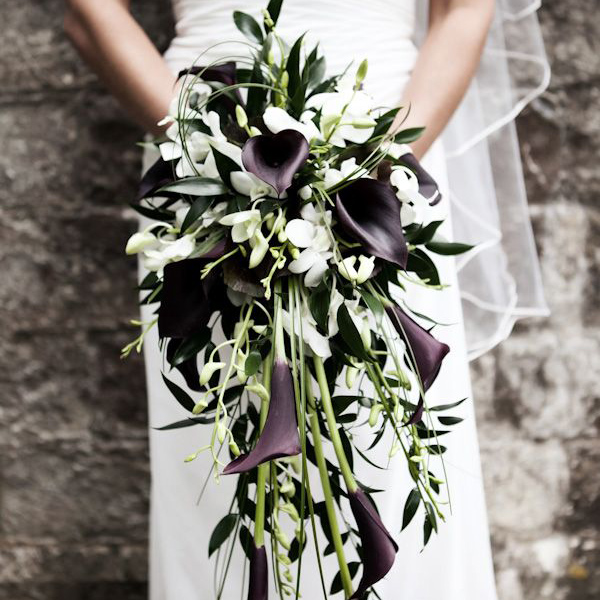 Black calla lily whimsical bouquet